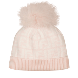 Fendi Baby Meisjes Muts Licht Roze 3 mnd
