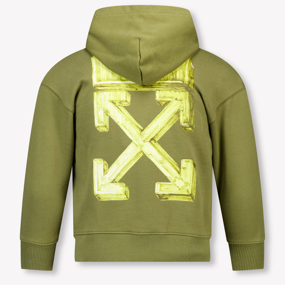 Off-White Kinder Jongens Trui In Olijf Groen