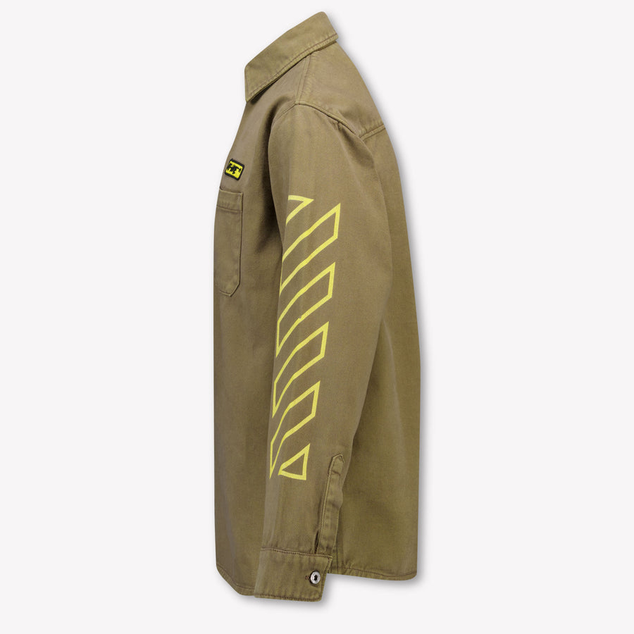 Off-White Kids Boys Blouse In Olive Green