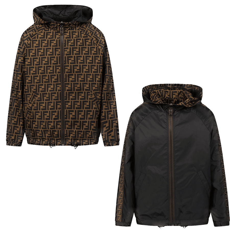 Fendi Unisex Kids Jacket Black