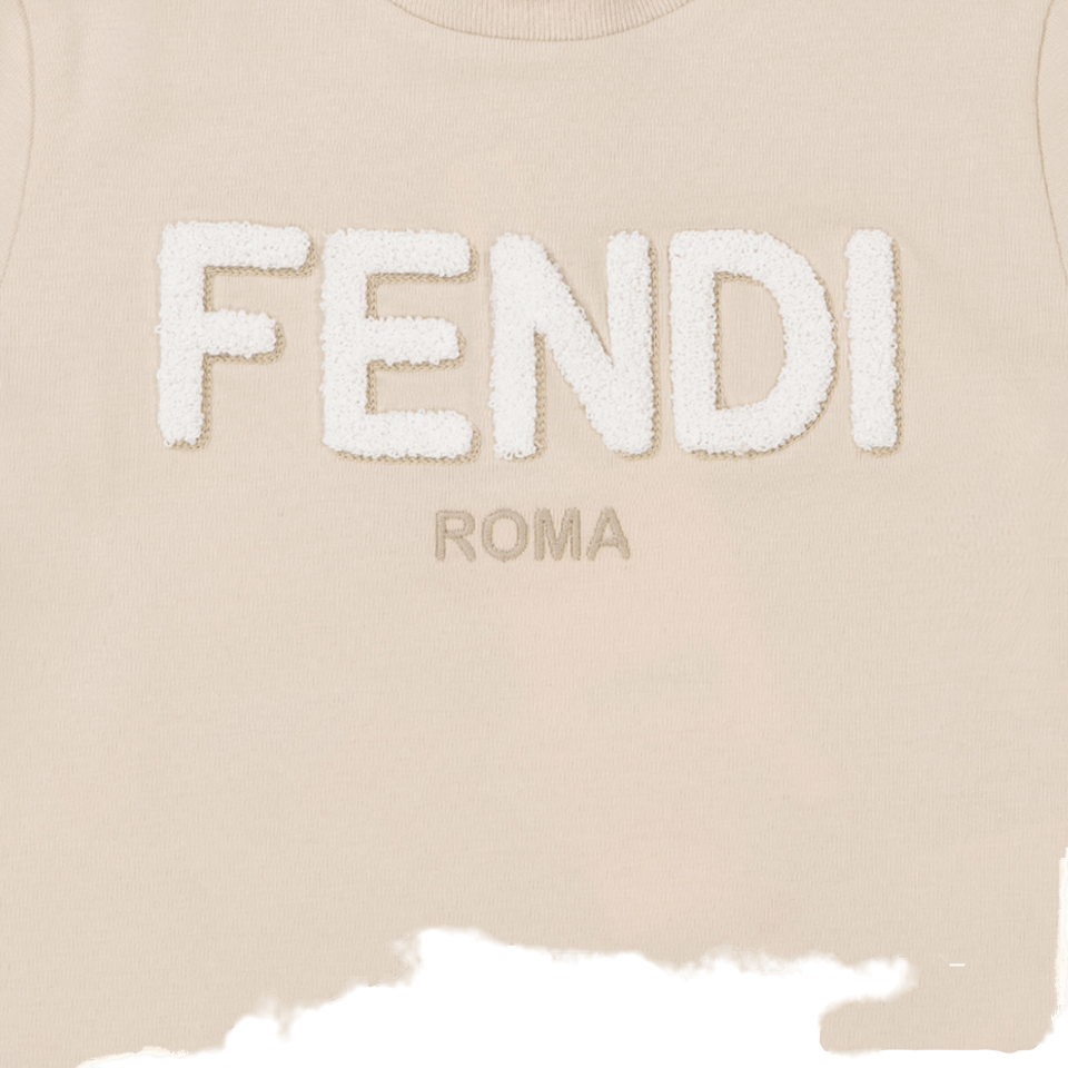 Fendi Baby Unisex T-Shirt Beige