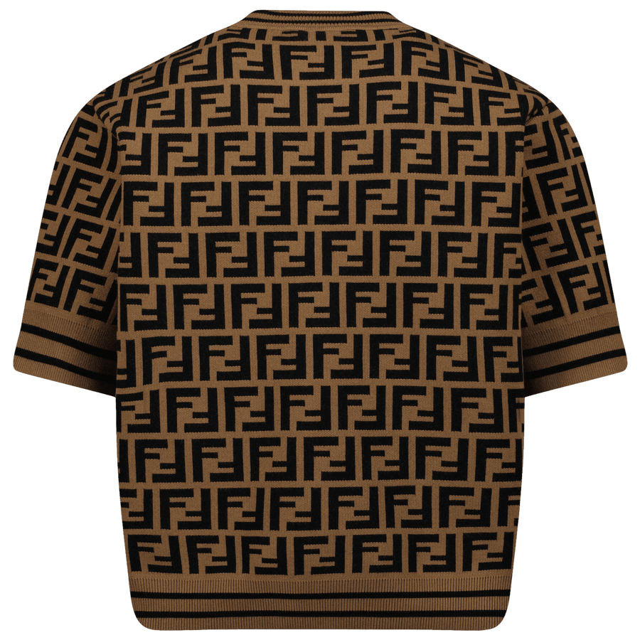 Fendi Kinder Meisjes T-Shirt Bruin 6Y
