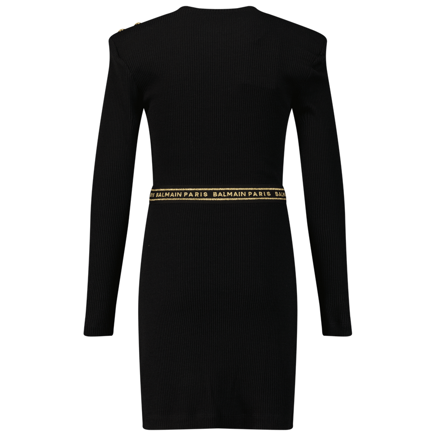 Balmain Kinder Meisjes Jurk Zwart