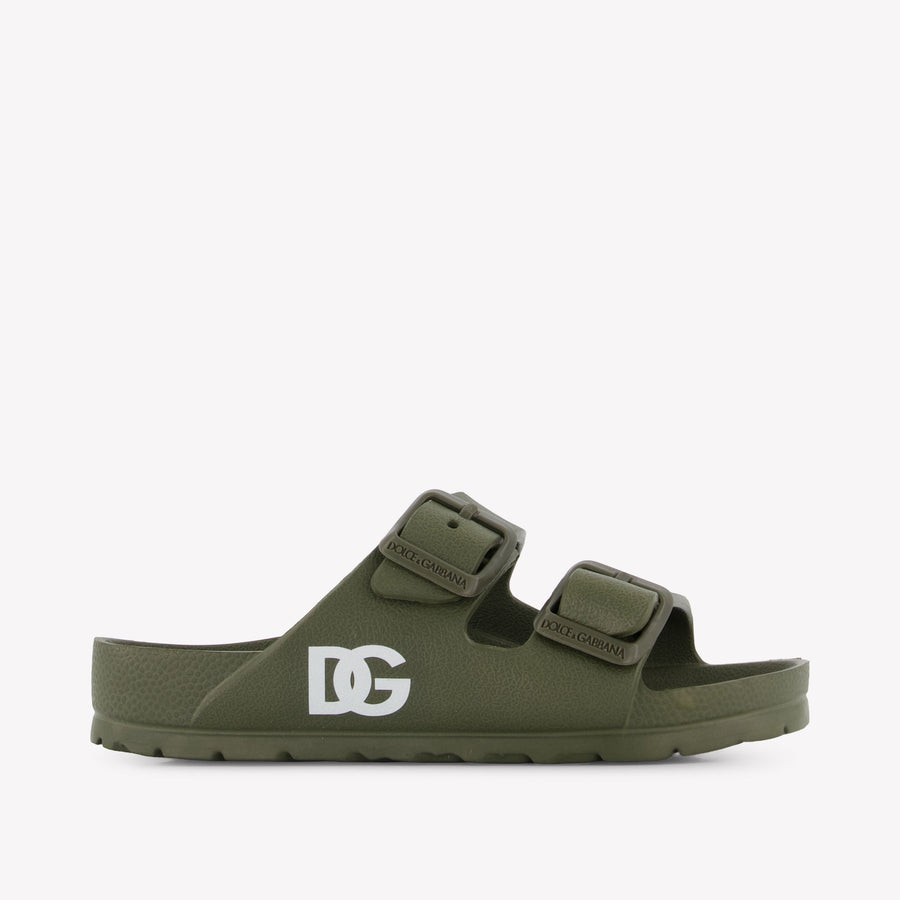 Dolce & Gabbana Kinder Jongens Slippers In Army