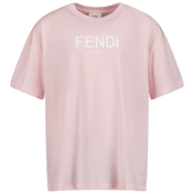 Fendi Kids Unisex T-Shirt Pink