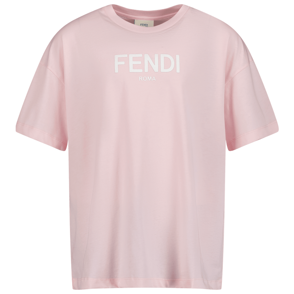 Fendi Kinder Unisex T-Shirt Roze 3Y