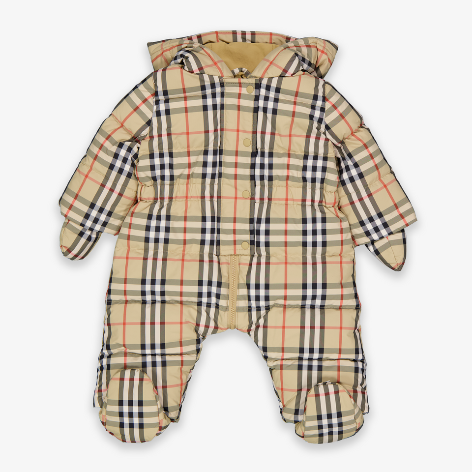 Burberry Harper Baby Unisex Ski Suits In Beige