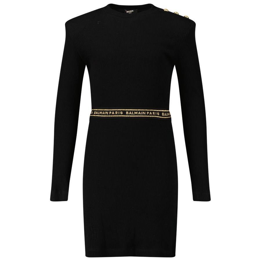 Balmain Kinder Meisjes Jurk Zwart