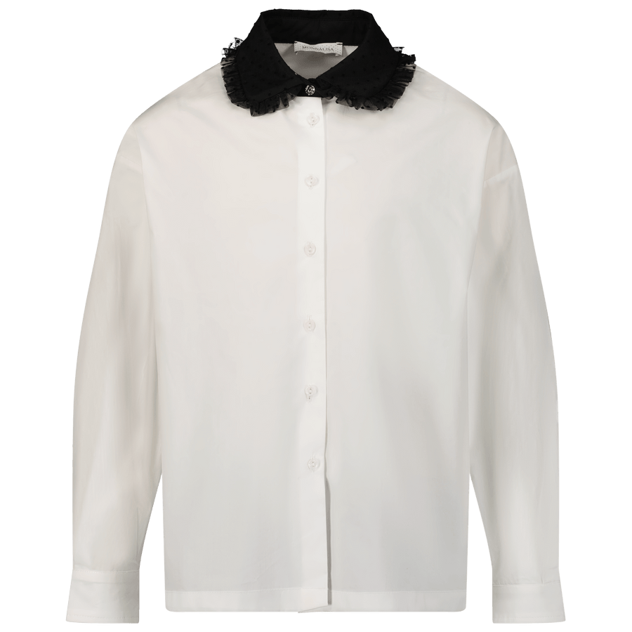 MonnaLisa Kinder Meisjes Blouse Off White 4Y
