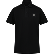 Stone Island Kids Boys Polo Black