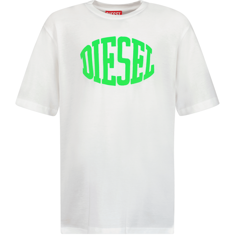 Diesel Kinder Jongens T-Shirt Wit 4Y