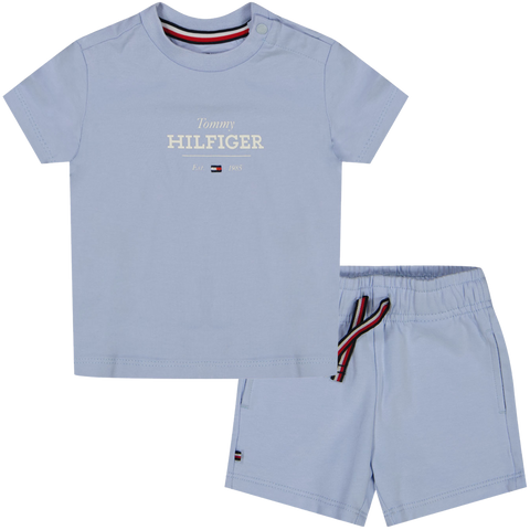 Tommy Hilfiger Baby Jongens Setje In Licht Blauw