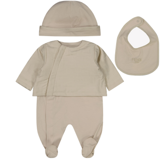 Fendi Baby Unisex Playsuit  Beige