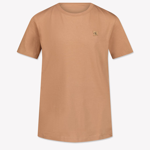 Calvin Klein Kinder Unisex T-Shirt In Licht Bruin