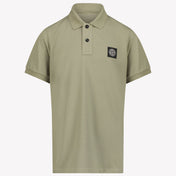 Stone Island Kids Boys Polo in Olive Green