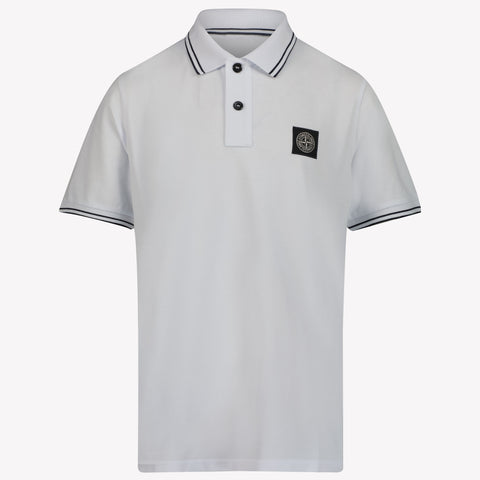 Stone Island Kids Boys Polo in White