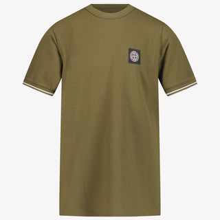 Stone Island Kids Boys in T-Shirt Army