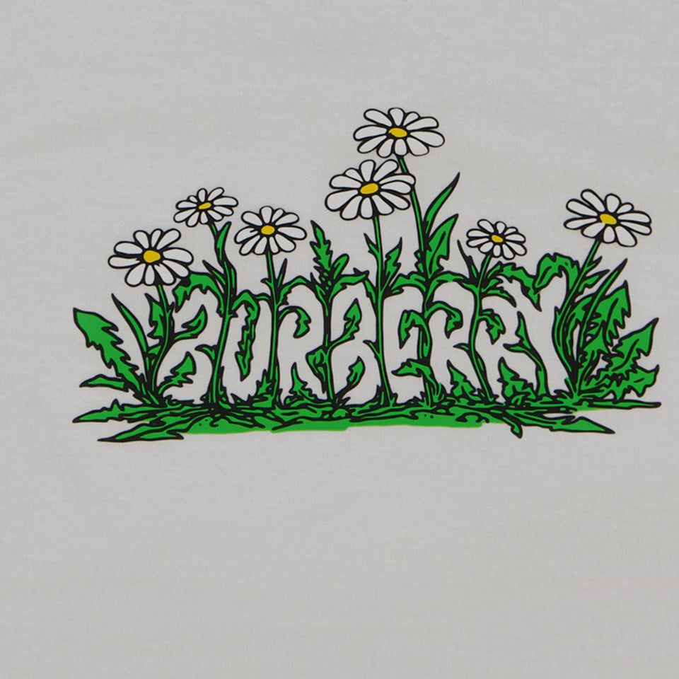 Burberry Cedar Daisy Baby Unisex T-Shirt in White