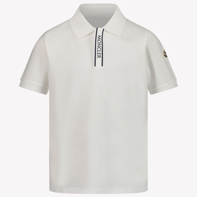 Moncler Kids Boys Polo in White