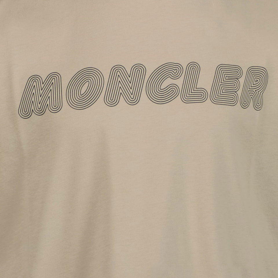 Moncler Kinder Jongens T-Shirt In Beige