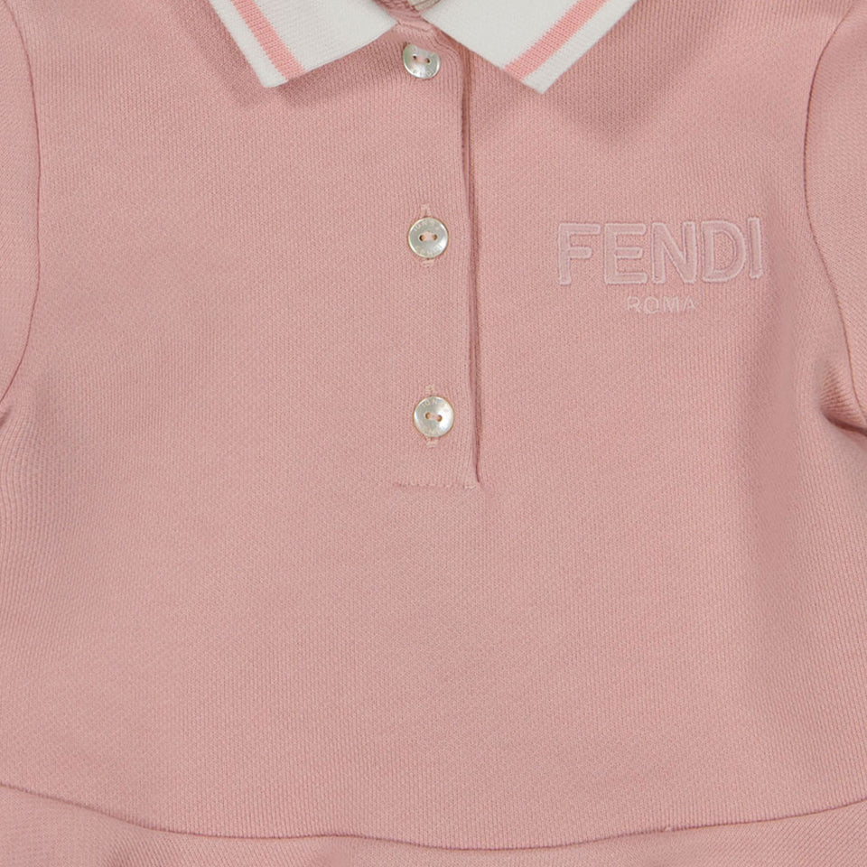 Fendi Baby Girls Dress In Light Pink