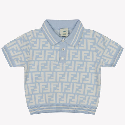 Fendi Baby Boys Polo in Light Blue