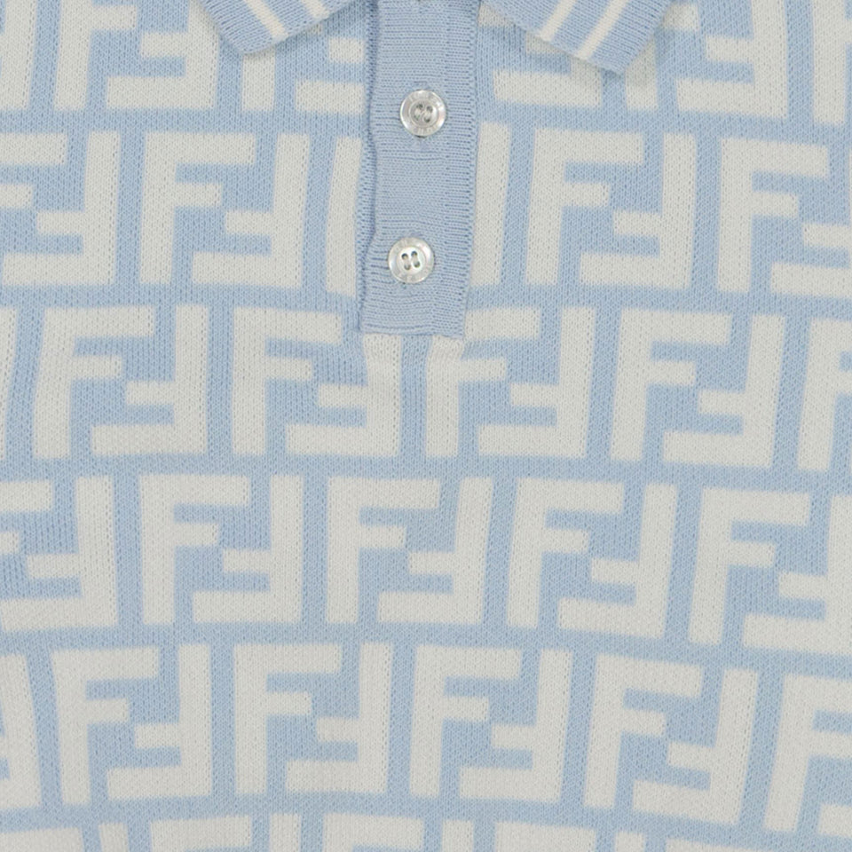 Fendi Baby Boys Polo in Light Blue