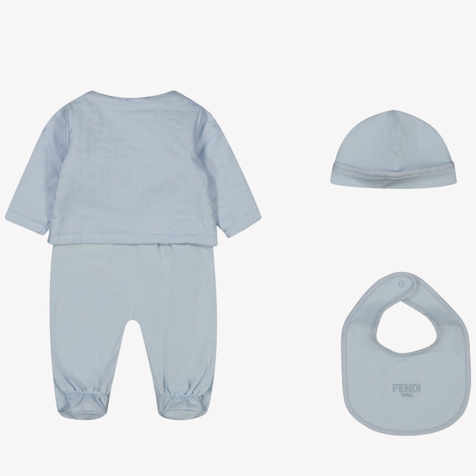 Fendi Baby Unisex Playsuit in Light Blue