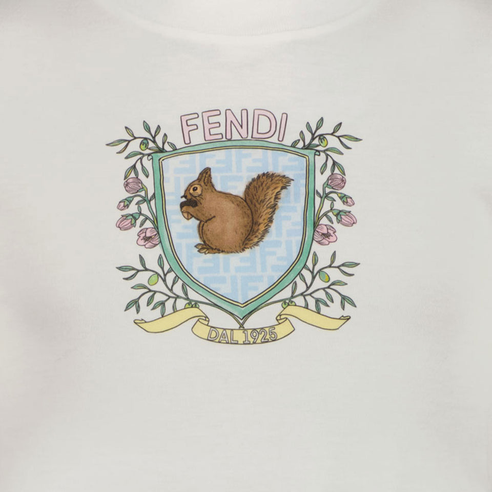 Fendi Kids Girls in T-Shirt White