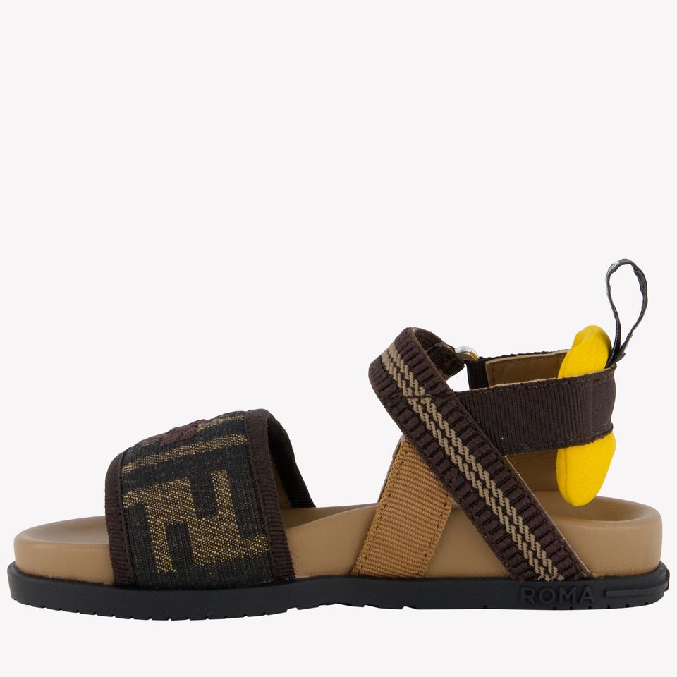 Fendi Unisex Sandals In Brown