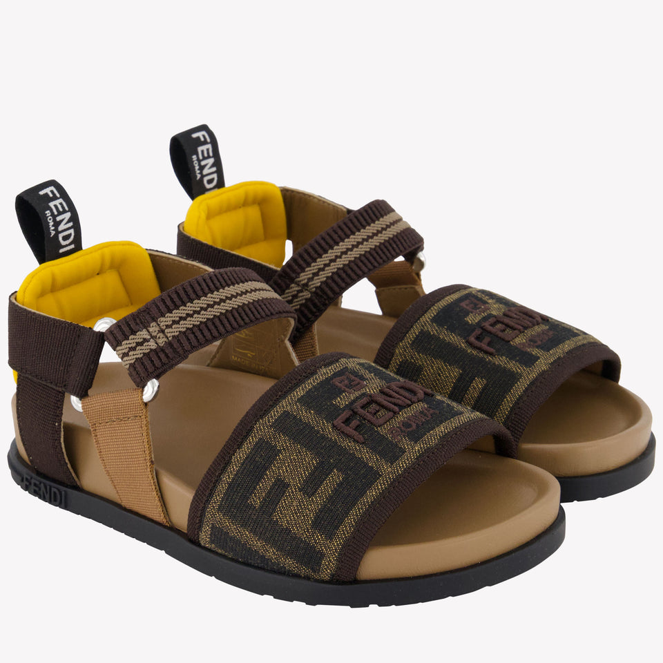 Fendi Unisex Sandals In Brown