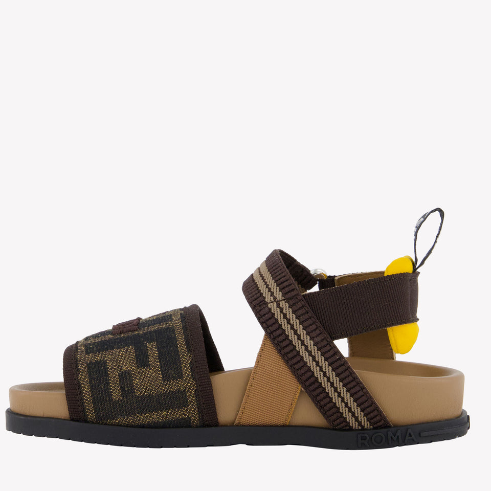 Fendi Unisex Sandals In Brown