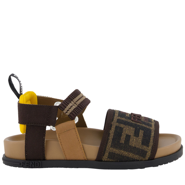 Fendi Unisex Sandalen In Bruin