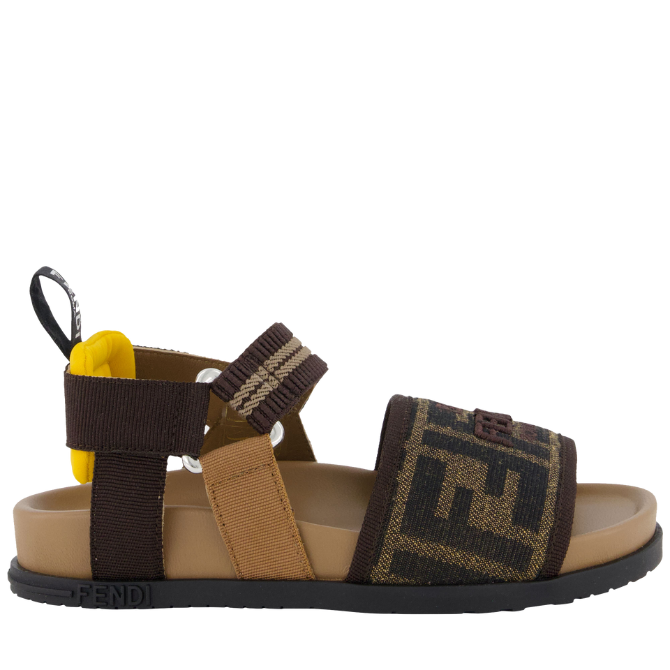 Fendi Unisex Sandalen In Bruin