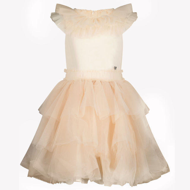 MonnaLisa Kids Girls Dress Light Beige