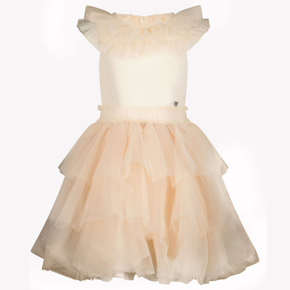 MonnaLisa Kids Girls Dress Light Beige