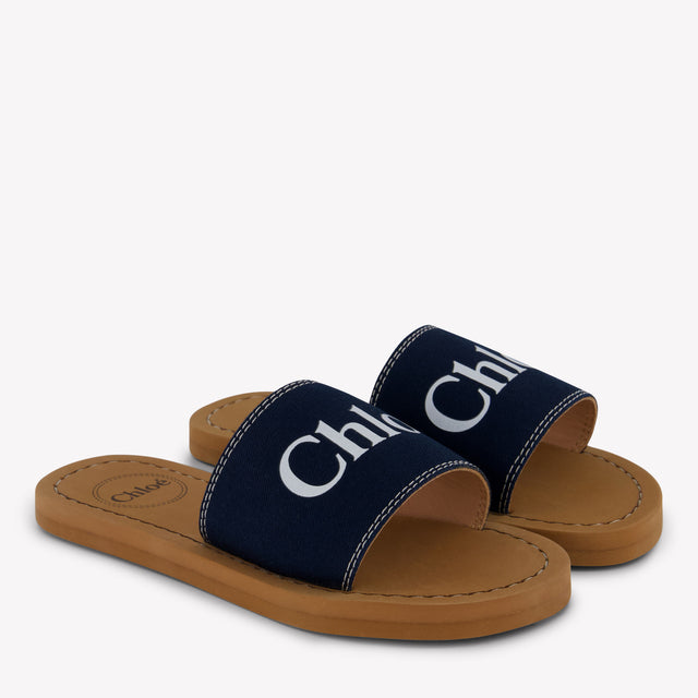 Chloe Meisjes Slippers In Navy