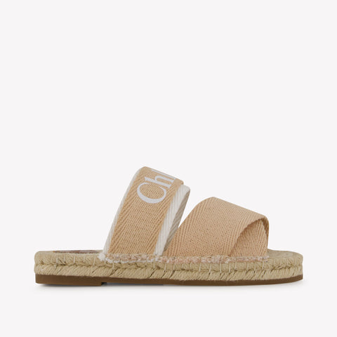 Chloe Girls Flipflops In Beige