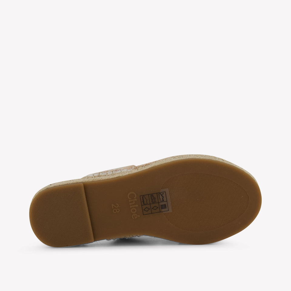 Chloe Girls Flipflops In Beige