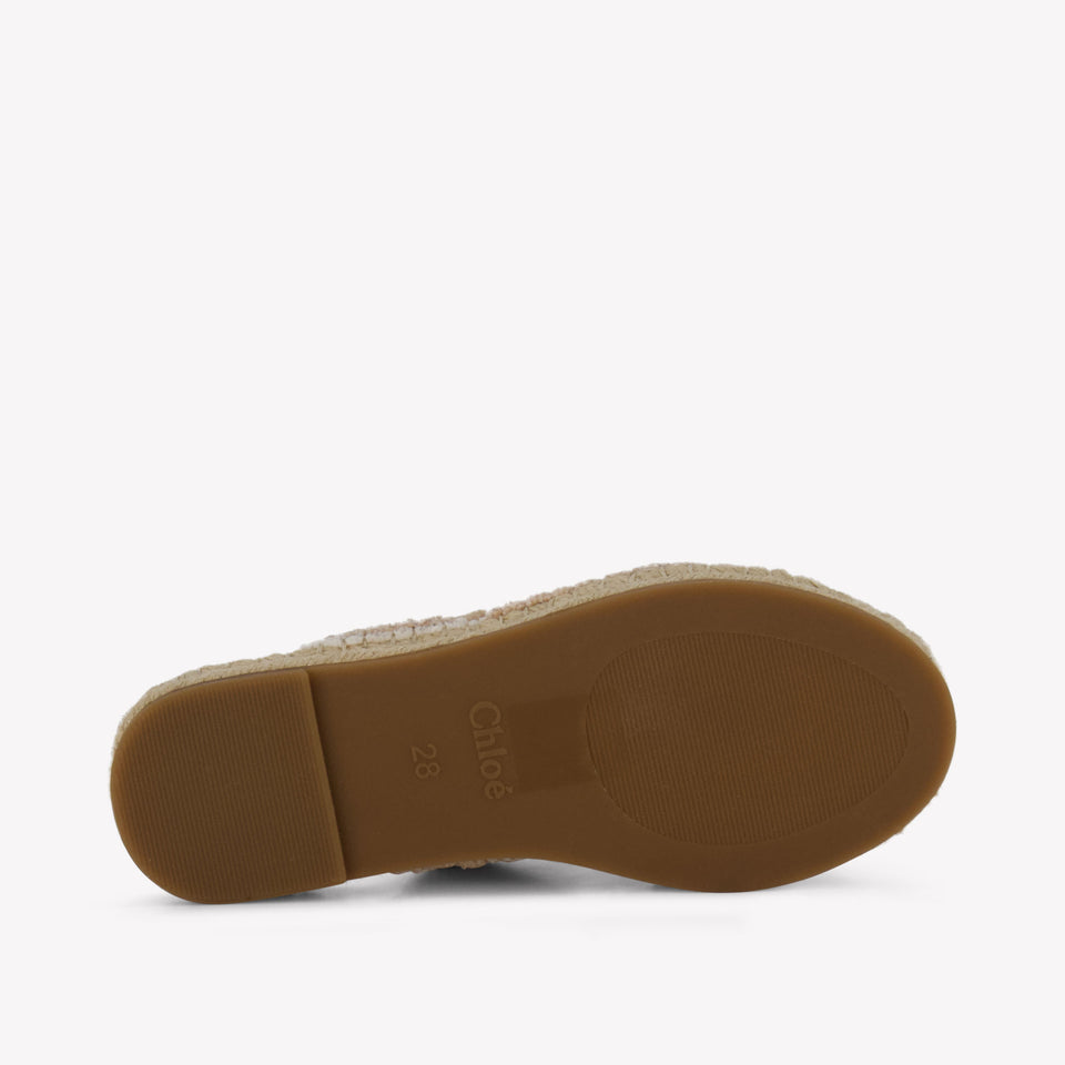 Chloe Meisjes Slippers In Beige