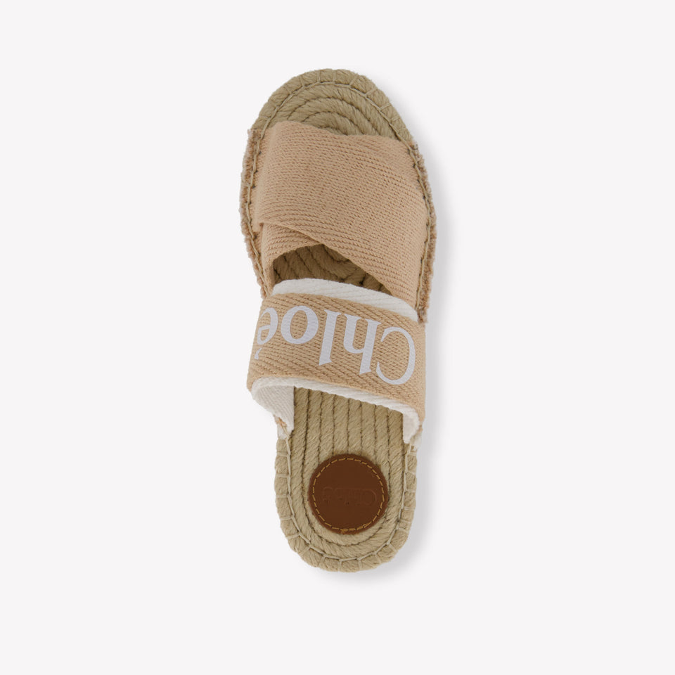 Chloe Girls Flipflops In Beige