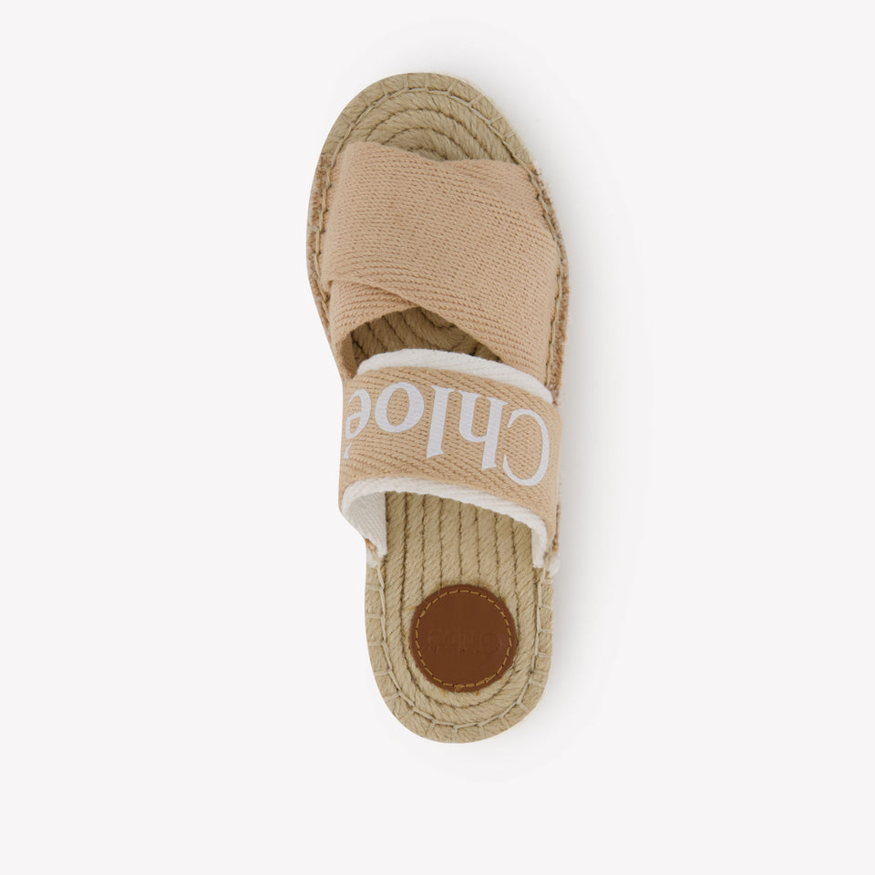 Chloe Girls Flipflops In Beige