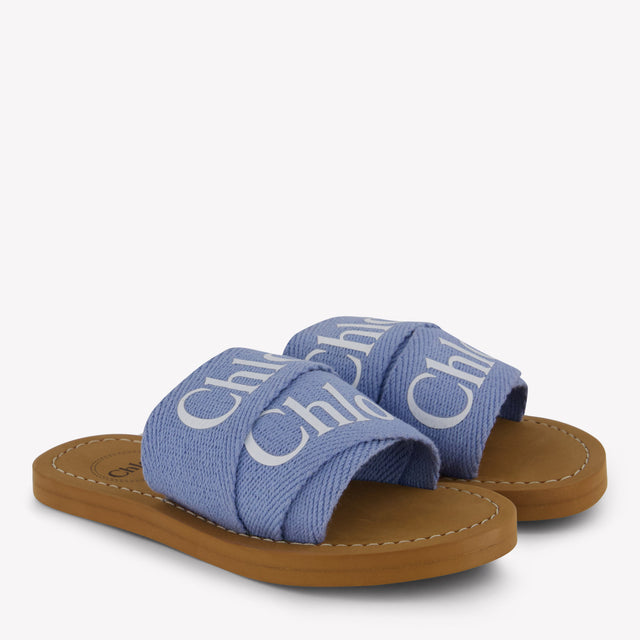 Chloe Meisjes Slippers In Licht Blauw