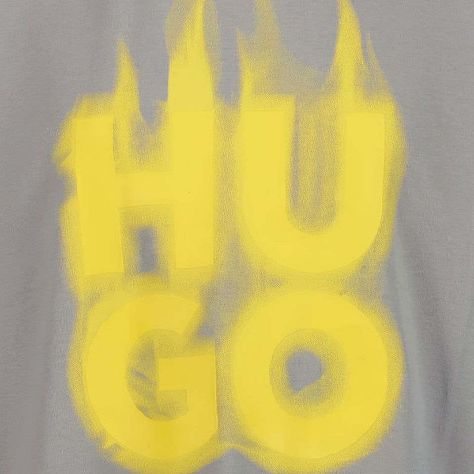 HUGO Kids Boys T-Shirt in Light Gray