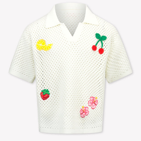 MC2 Saint Barth Kids Girls  T-Shirt Offwhite