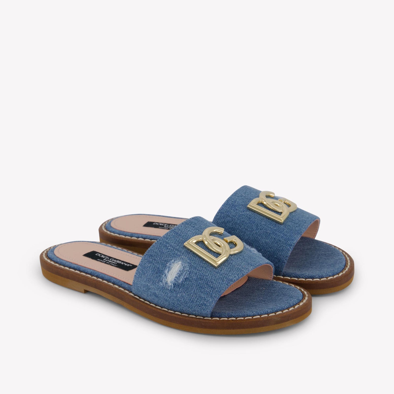 Dolce & Gabbana Girls Flipflops In Jeans