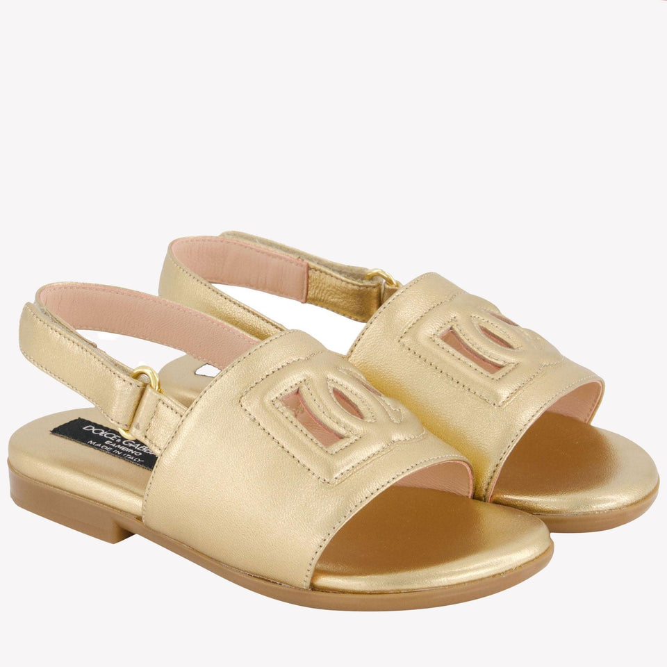 Dolce & Gabbana Girls Sandals In Gold