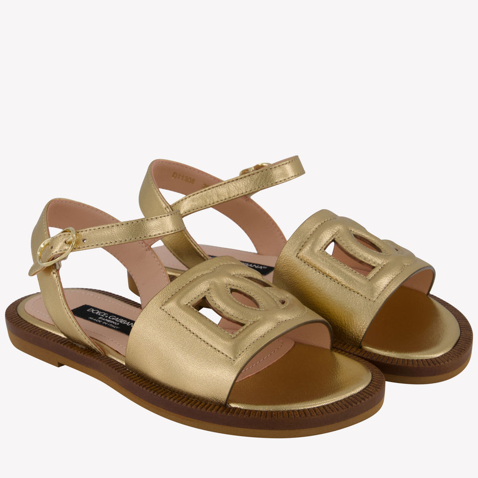 Dolce & Gabbana Girls Sandals In Gold