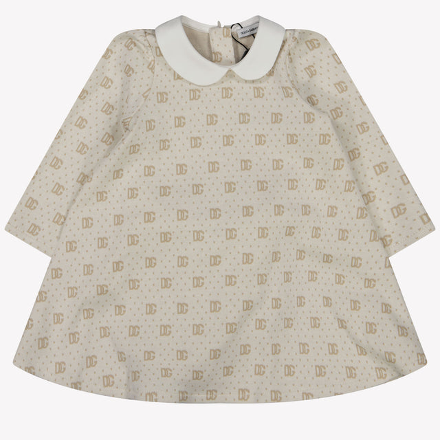 Dolce & Gabbana Baby Meisjes Jurk In Beige