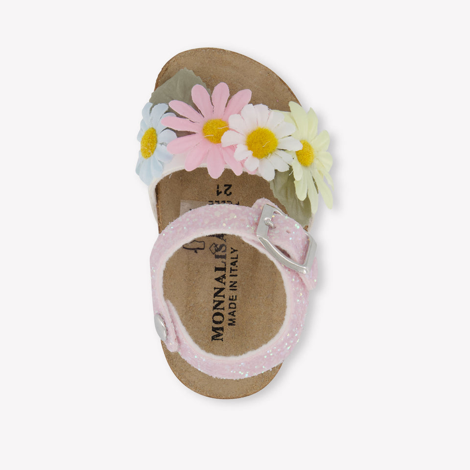 MonnaLisa Girls Sandals In Light Pink